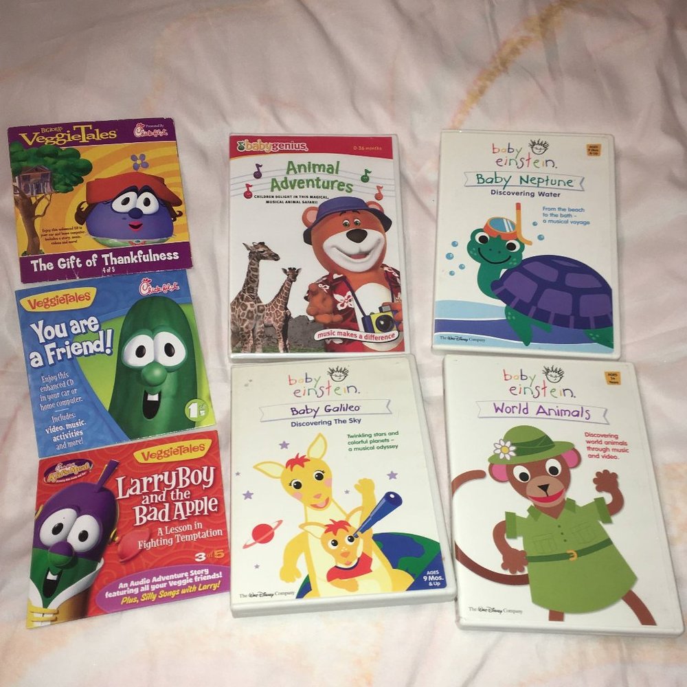 Baby Einstein, Baby Genius  & Veggie Tales DVD's